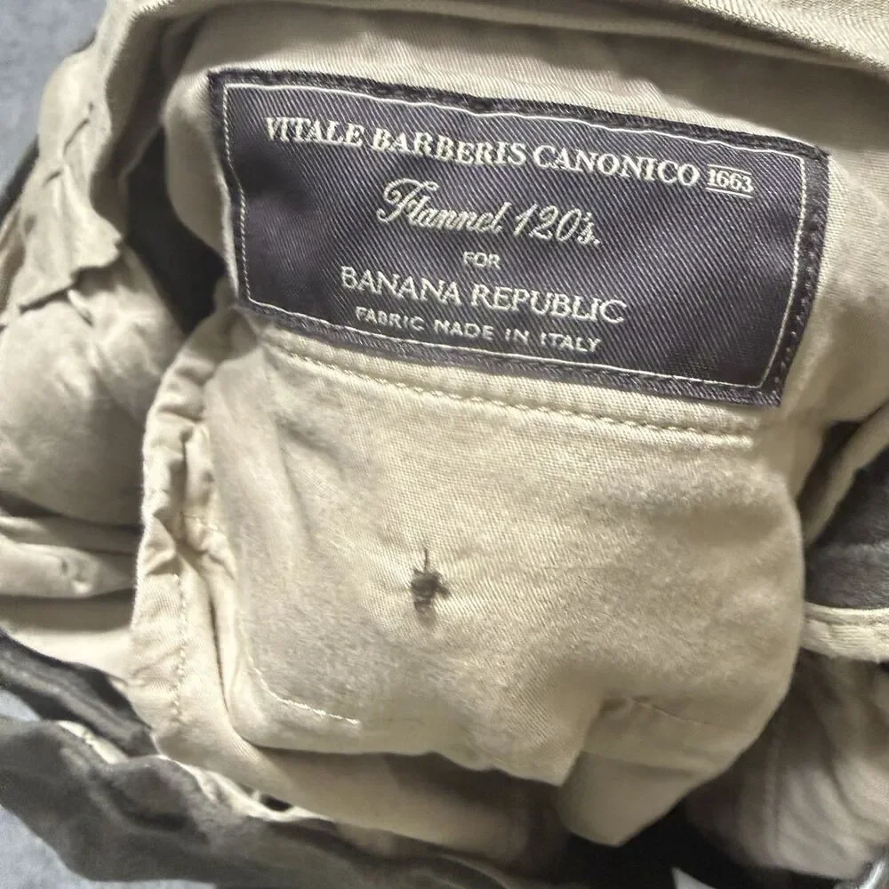 Banana Republic Vitale Barberis Canonico Wool Pants Men 32x36 (Inseam 34)